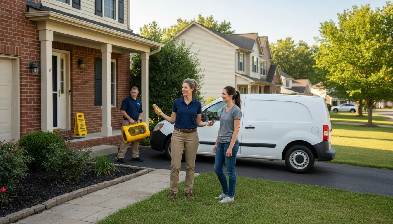 Residential water damage restoration in Cropsey, IL